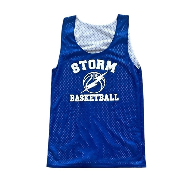 Blue and White Storm Basketball Athletic Reversible Jersey Size Medium - Picture 2 of 5